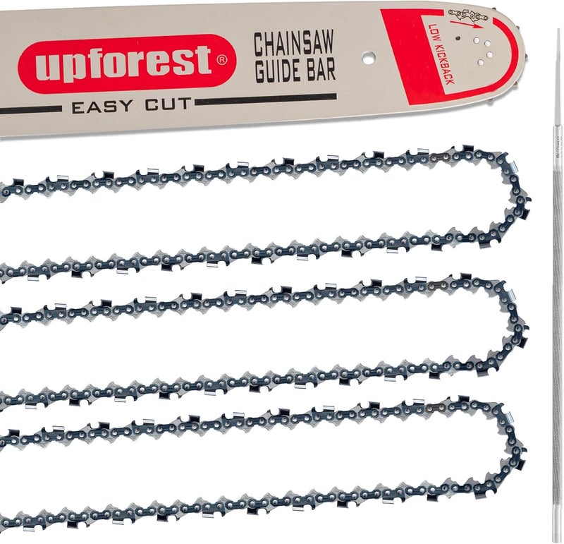 UPFOREST 20" Chainsaw Bar & Chain Combo - 3/8" Pitch, .050“ Gauge 72 Drive Link For Husqvarna 455 Rancher, 460 Rancher, 570, 576XP,257,365, 372XP, Jonsered, Poulan PP5020AV, PR5020 (KN20072CY4L) - Image 1